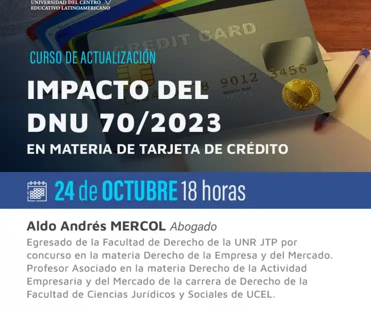 Curso: Impacto del DNU 70/2023 en materia de Tarjeta de Crédito