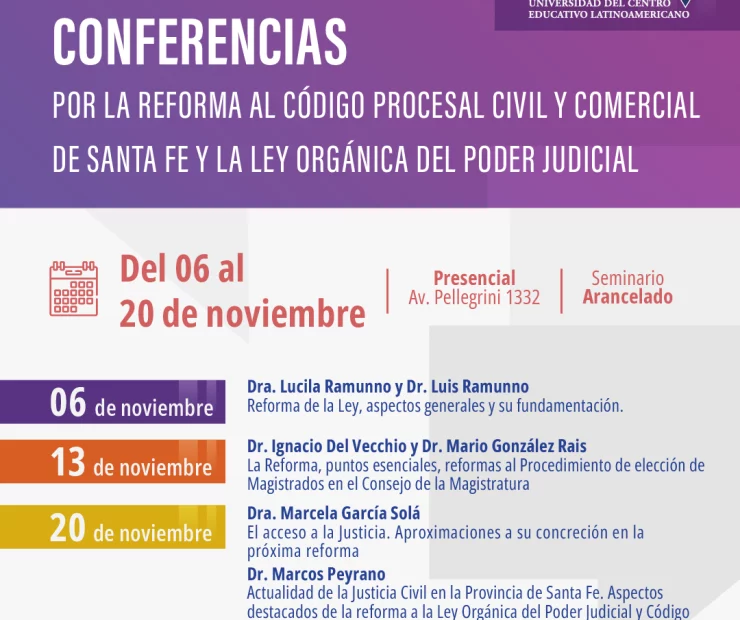 CICLO DE CONFERENCIAS: Reforma al Código Procesal Civil y Comercial de la Provincia de Santa Fe